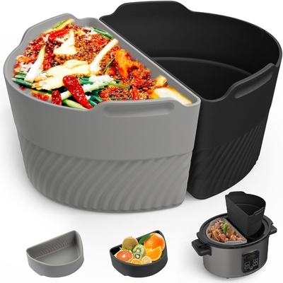 Harga yang bagus 6 Quart Oval Silikon Slow Cooker Liner Digunakan Lagi Divider Insert Untuk Crockpot on line