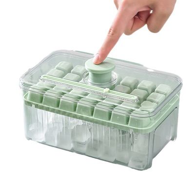 Harga yang bagus Freezer Food Grade Ice Cube Tray Dengan Tutup Dan Bin BPA Bebas Silikon Ice Cube Tray Cetakan on line