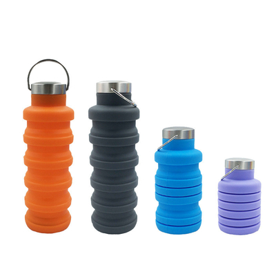 Harga yang bagus Botol air lipat yang dapat digunakan kembali Botol air lipat silikon bebas BPA untuk perjalanan Gym Camping Hiking on line