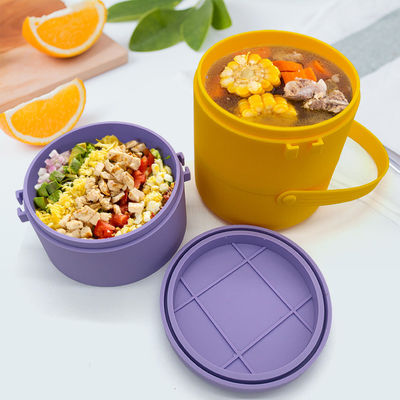 Harga yang bagus Double Layer Bento Lunch Box Leakproof Kontainer makan siang yang dapat ditumpuk untuk orang dewasa Anak-anak Makanan persiapan Kontainer penyimpanan makanan on line