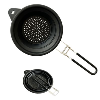 Harga yang bagus BPA Bebas Silikon Colander Lipat Dengan Genggam New Kitchen Essentials Filter Drainer Sempurna Untuk Menguras Buah on line