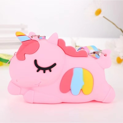 Harga yang bagus Tas Hadiah Ulang Tahun Mainan Siswa Anak Hadiah Kawaii Crossbody Tas Cute Shoulder Bag Kartun Hewan Silicone Makeup Bag on line