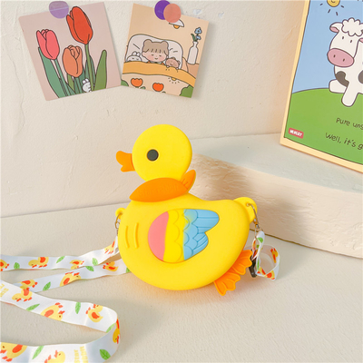 Harga yang bagus Cartoon Tas Crossbody Kecil Untuk Anak Perempuan Silikon Bunny Duck Tas Tas Tangan Anak-anak Waterproof Shoulder Bag Tas Makeup on line