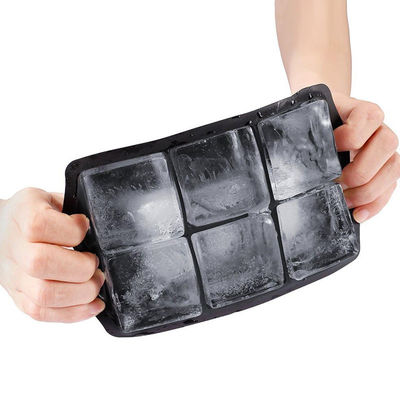 Harga yang bagus Ice Cube Tray, Cetakan Ice Cube Besar Untuk Mudah Pelepasan, Silicone Ice Cube Tray Dengan Tutup Untuk Freeze, Stackable Square Ice Tray Untuk Koktail Whiskey Jus Kopi on line
