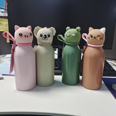 Harga yang bagus Eco-Friendly Stainless Steel Water Bottle with Animal Head Lid for Kids on line