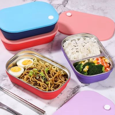 Harga yang bagus BPA-Free Stainless Steel Bento Box for Kids with Silicone Sleeve on line