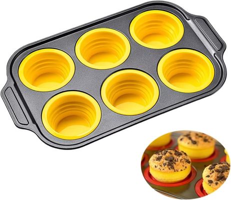 Harga yang bagus 6-Piece Stackable Silicone Baking Pan Set - Temperature Resistant (-40°F to 446°F) Non-Stick Bakeware with Metal Reinforced Frame on line