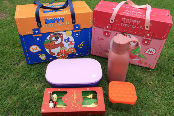 Harga yang bagus Christmas Silicone Lunch Gift Set – Foldable Bento Box, Stainless Steel Water Bottle, Food Storage Bag & Festive Cutlery | Eco-Friendly Holiday Tableware Bundle on line