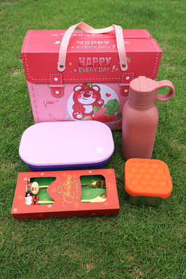 Harga yang bagus Premium Stainless Steel & Silicone Lunch Set For Kids And Families – 4-in-1 Combo With Bento Box, Bottle, Snack Cup, And Animal Cutlery Wholesale on line
