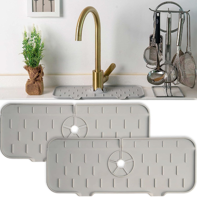 Pelindung Splash Faucet Silikon Lipat Lembut, Baki Penangkap Tetes Menangani Faucet Silikon