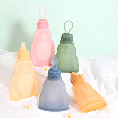 Harga yang bagus 9oz Tas Freezer ASI Silikon Dapat Digunakan Kembali Anti Tumpah Tahan Lama on line