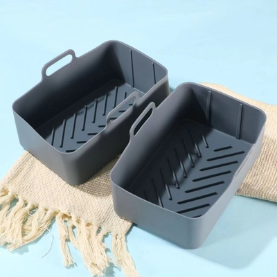 Harga yang bagus Air Fryer Silicone Liner persegi panjang untuk Foodi Dual, Air Fryer Pot Ganti Baking Tray Basket Insert on line