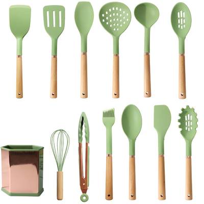 Harga yang bagus 13 Pcs Silikon Perkakas Masakan Perkakas Dapur Set Perkakas Dapur & Alat Dapur Turner Tongs, Spatula, Sisip, Sikat on line
