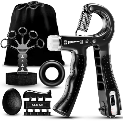 Harga yang bagus 5 Paket Hand Grip Strengthner Kit Set Pelatih Kekuatan Grip Silikon yang disesuaikan on line