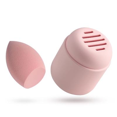 Harga yang bagus Cuci Bernafas Silicone Makeup Sponge Holder Beauty Sponge Blender Travel Case on line