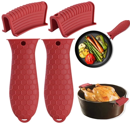 Harga yang bagus Silikon Hot Handle Holder tahan panas Cast Iron Skillets Handle Grip Cover Untuk Pan Pot on line