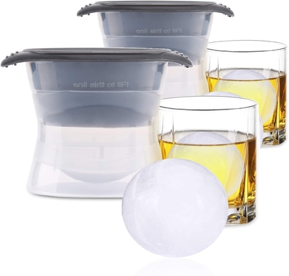 Silikon Freezer Press Sphere Ice Ball Maker Mold Besar Bulat Untuk Whisky Scotch Cocktail Minuman Bola Es