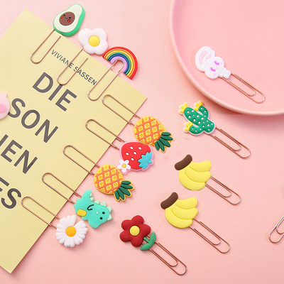 Harga yang bagus Cartoon Cute Silikon Bookmark dengan Klip Warna untuk Anak-anak Sekolah Guru Perlengkapan Kantor on line