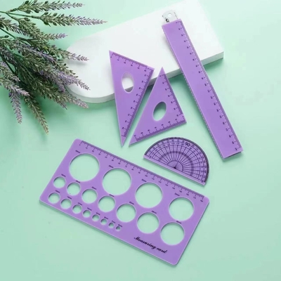 4 Pcs Set 12 inci lurus / segitiga Fleksibel Ruler Alat Geometri Matematika Untuk Sekolah Kelas Kantor Anak-anak