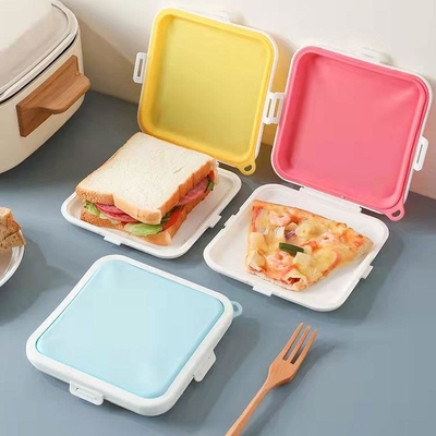 Harga yang bagus Penyimpanan Sandwich Silikon dengan Snap-Off, Kotak Sandwich untuk Makan Siang, Bebas BPA, Kekebalan Kebocoran, Pemegang Sandwich Plastik yang Dapat Digunakan Kembali on line