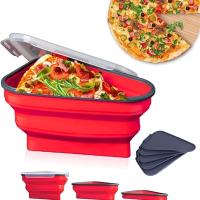 Harga yang bagus Pizza yang sempurna, wadah penyimpanan pizza yang dapat digunakan kembali, mangkuk hidangan, wadah potongan pizza yang dapat diatur gratis untuk mengatur on line