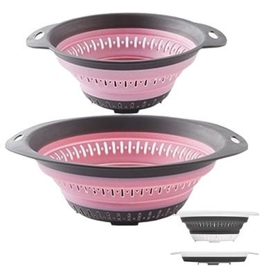 Colander Lipat Dan Saringan Silikon Saringan Colander & Saringan Makanan Untuk Sayuran Dan Buah Dapur Penting