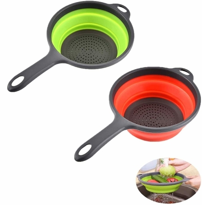 Pasta yang bisa dicuci Silikon Colander yang bisa dilipat Silikon Pakaian dapur Penghematan ruang Colander