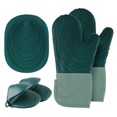 Harga yang bagus Oven Silikon Mitts Pasangan Sarung Tangan BBQ tahan panas Sarung Tangan Silikon Grilling Sarung Tangan Silikon Peralatan Dapur Sarung Tangan Baking on line