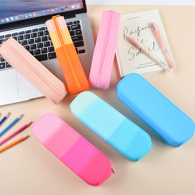 Harga yang bagus Pegang pensil silikon dengan ritsleting bebas BPA Daya tahan yang baik untuk perlengkapan sekolah Kantor Perguruan Tinggi Remaja Wanita Dewasa on line