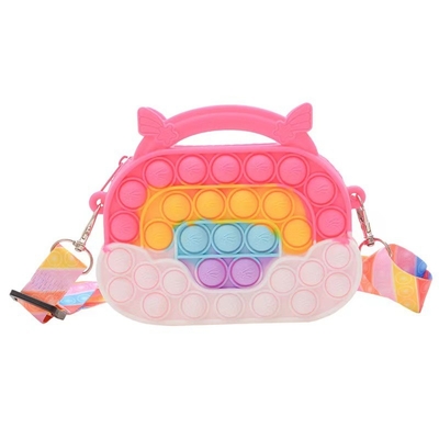 Harga yang bagus Tas Tangan Anak Kecil Dompet Koin Silikon Cute Crossbody Tas Kantong Hadiah Ulang Tahun Untuk Anak Perempuan Pencil Pen Case Makeup Bag on line