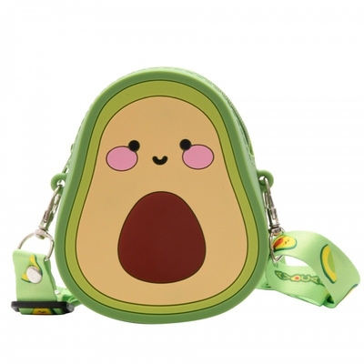 Karikatur Alpukat Silikon Koin Dompet Cute Purse Headset Tas Makeup Dan Hair Aksesoris Tas Lucu Mainan Bahu Tas