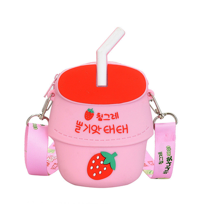Harga yang bagus Kwaii Silikon Pencil Case BPA Gratis Alat tulis Organiser Makeup Bag Crossbody Bahu Tas untuk Anak-anak Hadiah Natal on line