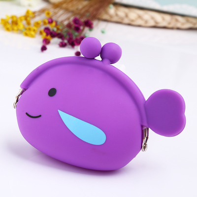Harga yang bagus Karikatur Hewan Silikon Ikan Koin Dompet Dompet Tas Headset Tas Untuk Hadiah Sekolah Dompet Tas Natal Ulang Tahun Kidgift on line