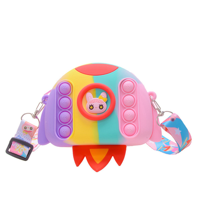 Harga yang bagus Roket Kartun Pop Tas Pensil Kasus Crossbody Tas Tas Dompet Tas Makeup Tas Storage Container Anak-anak Hadiah Natal on line
