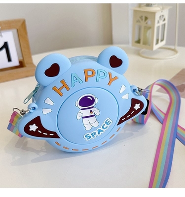 Harga yang bagus Astronot Silicone Crossbody Tas Tas Pensil Pen Case Tas Makeup Tas penyimpanan Tas Makeup Aksesoris Tas Tas untuk Anak-anak on line