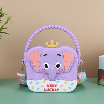 Harga yang bagus Gajah Gadis-gadis Crossbody Tas Dengan Tali Rantai Silikon Resin Anak kecil Tas Tangan Mini Casual Messenger ShoulderBag on line