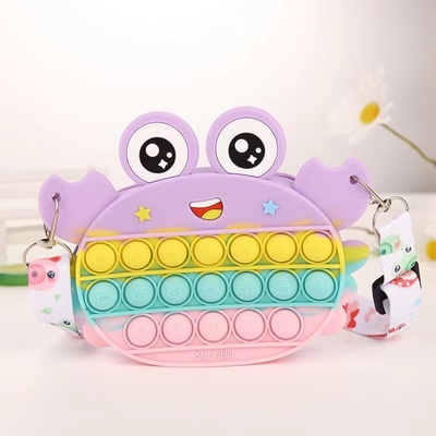 Aksesoris Makeup Silikon Berwarna-warni Kantong Tote Cute Ringan Untuk Anak-anak Kantong Pensil Kantong penyimpanan Kantong Kantong BahuKantong