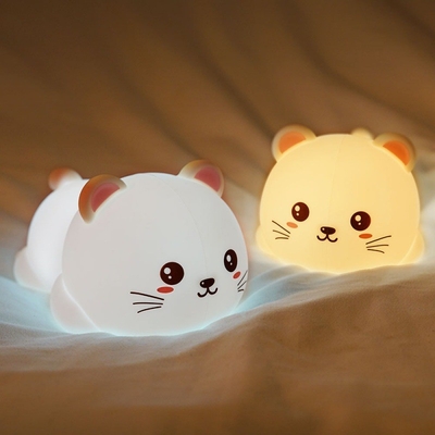 Cahaya Malam Untuk Anak-anak Silikon Cute Puppy Cahaya Malam Dengan 2 Tingkat Kecerahan 7 Warna Lampu sentuh Kawaii Untuk Kamar Tidur