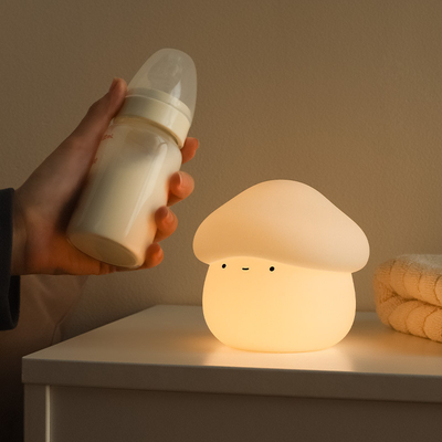 Jamur Malam Cahaya Untuk Anak-anak Squishy Silikon Malam Cahaya 7 Warna LembutTap Control Rechargeable Tidur Timer Di samping Lampu