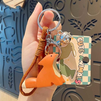 Harga yang bagus Cute Kawaii Anime Keychains Soft Silikon Keychain Aksesoris untuk Wanita Gadis ransel on line