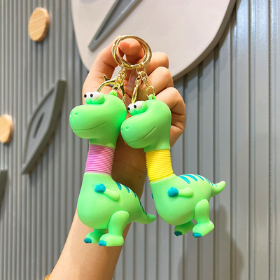 Harga yang bagus Hadiah Tahun Kecil Silinder Stainless Steel Pendant Keychain dengan Desain Kartun on line