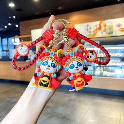 Harga yang bagus Soft Silicone Karikatur Karikatur Hewan Gantung Keychain Dekorasi Pendant Metal Key Ring Aksesoris on line