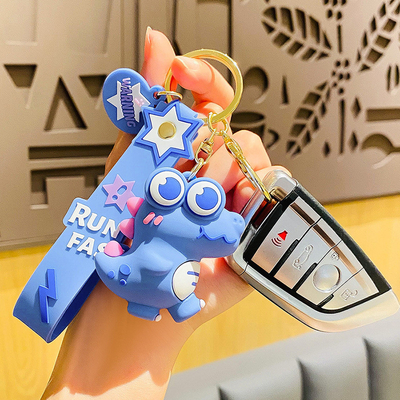 Harga yang bagus Cute Cartoon Keychain Pendant Silicone Stationery Novelty Dinosaur Charm Keyring Untuk Anak Laki-laki Gadis on line