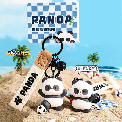 Harga yang bagus Desain tanpa rasa Panda Soft Silicone Cartoon Keychain Charms untuk Hadiah Mudah dan Pribadi on line