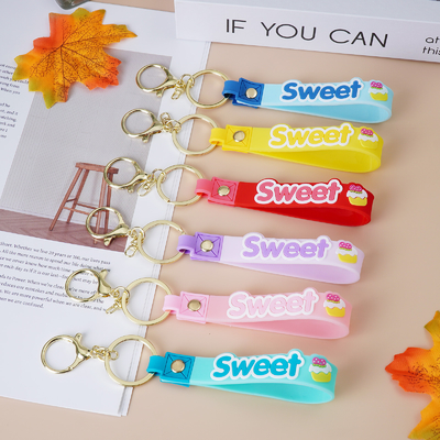 Silicone Bangle Key Ring Bracelet Keychain Holder Untuk Wanita Gadis Pergelangan Tangan Bulat Kunci