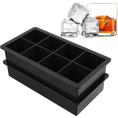 Ice Cube Trays ️ Silikon Besar Ice Cube Mold Untuk Freezer ️ Membuat 8 Giant Whiskey Ice Cube, Square Silikon Mold (2 Paket)