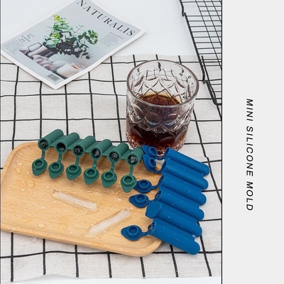 Easy Release Blue Silicone Mini Ice Cube Trays 6 Cavity Mold untuk Chilling Whiskey Cocktail Aksesoris Dapur yang dapat ditumpuk