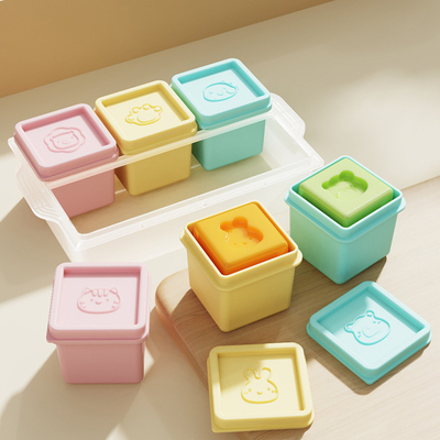 6 Paket Silicone Baby Food Storage Container 4 Oz anti bocor untuk Bayi Anak-anak Bayi, Microwave Cube Tray Aman Bebas BPA