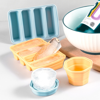 Ice Cube Trays Set Of 2, Easy Release 15 Flexible Silicone Ice Cube Molds With Removable Lid Freezer Ice Trays Reusable Stackable Untuk Whisky, Makanan Bayi, Bebas BPA