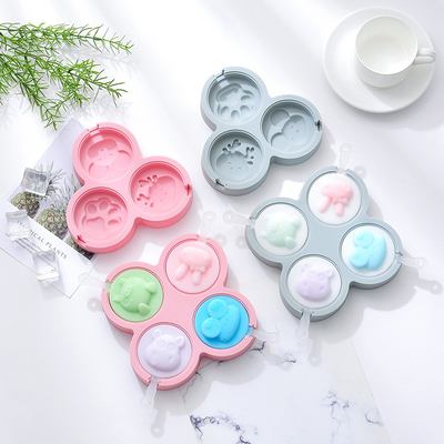 Ice Cube Trays Set Of 2, Easy Release 4 Flexible Silicone Ice Cube Molds With Removable Lid Freezer Ice Trays Reusable Stackable Untuk Whisky, Makanan Bayi, Bebas BPA